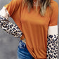 Round Neck Printed Long Sleeve Sweatshirt