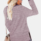 Round Neck Long Sleeve Slit T-Shirt