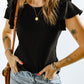 Layered Flutter Sleeve Round Neck Top