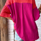 Two-Tone Button Front Dropped Shoulder Shirt