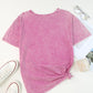 Mineral Wash Star Print Dropped Shoulder Tunic T-Shirt
