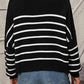 Striped Dropped Shoulder Round Neck Pullover Sweater