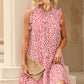 Printed Ruffled Sleeveless Tiered Dress