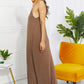Zenana Full Size Beach Vibes Cami Maxi Dress in Mocha