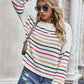 Striped Drop Shoulder Knit Top