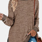 Round Neck Long Sleeve Slit T-Shirt