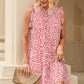 Printed Ruffled Sleeveless Tiered Dress