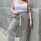 Heimish Find Your Path Full Size Paperbag Waist Striped Culotte Pants