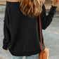 Dropped Shoulder Boat Neck Sweater Pullover with Pocket