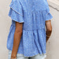 Ditsy Floral Layered Flutter Sleeve Blouse