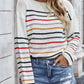 Striped Drop Shoulder Knit Top