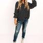 Swiss Dot Tie Neck Flounce Sleeve Blouse