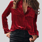 Button Up Collared Shirt with Breast Pockets