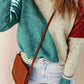 Color Block Round Neck Dropped Shoulder Pullover Sweater