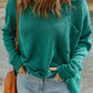 Dropped Shoulder Boat Neck Sweater Pullover with Pocket