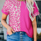 Leopard Two-Tone Round Neck Tee