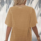Swiss Dot Lace Trim Flutter Sleeve V-Neck Blouse